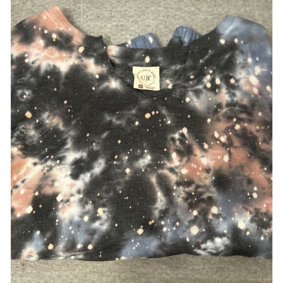 Urban Rebel Cropped Oversized Sweatshirt Women’s Lrg Blue‎ Pink Tie Dye Bohemian - Picture 5 of 5